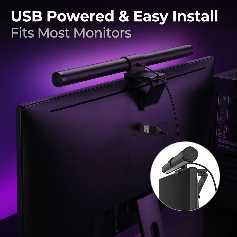 Monitor Light Bar - 리모컨이 있는 LED 모니터 라이트 바,
