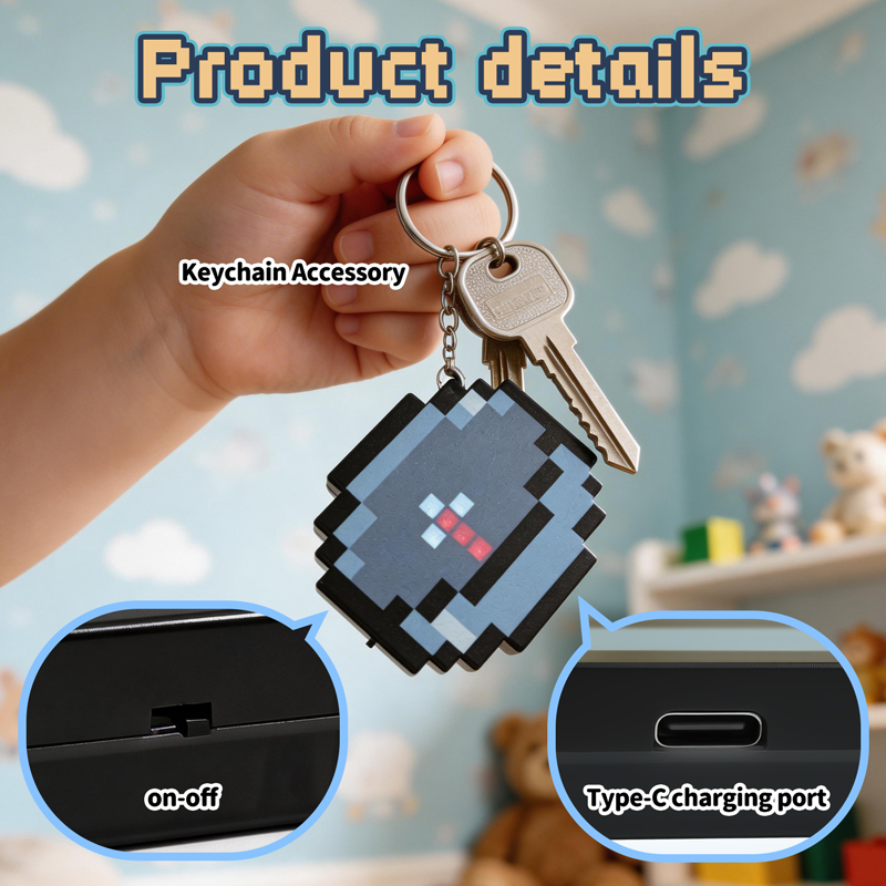 Gaming Accessories For 11 Year Old Boy - 2026 신형 충전식 픽셀 나침반 열쇠고리