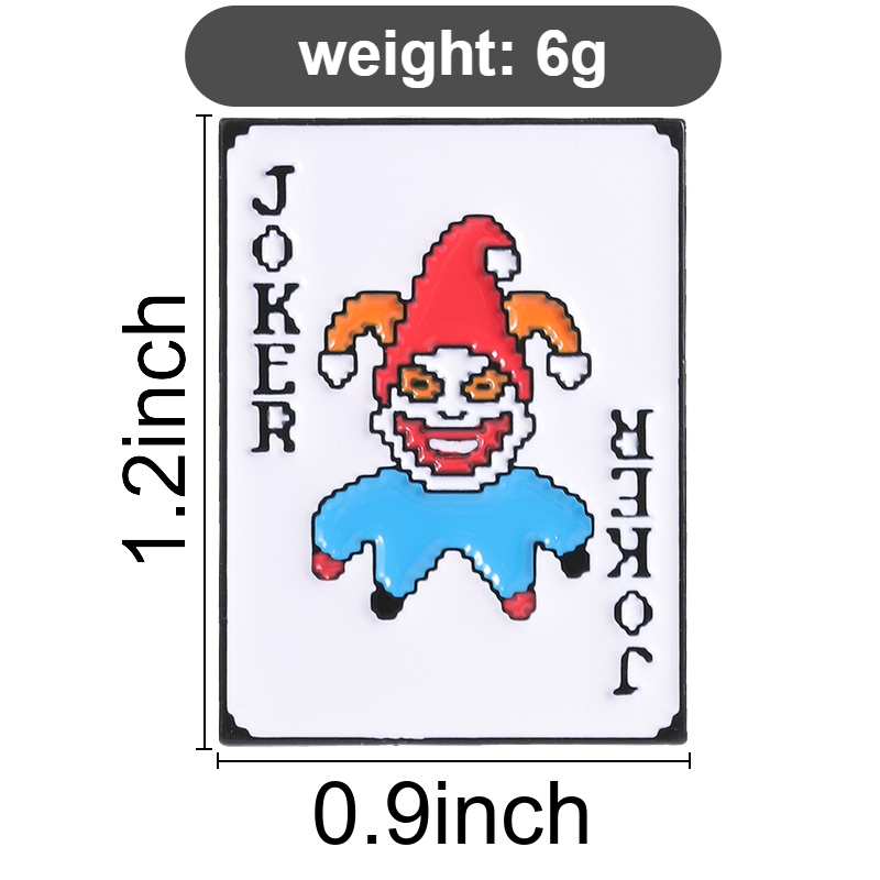 포커 조커 에나멜 핀 픽셀 아트 조커 카드 브로치 라펠 - Joker Gaming Accessories 리뷰 및 가격